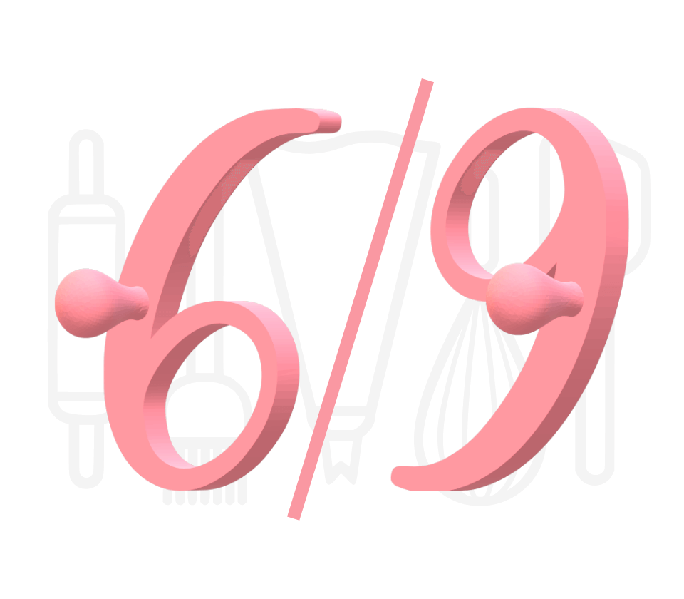 Stempel cijfer 6/9 - script - 3D geprint