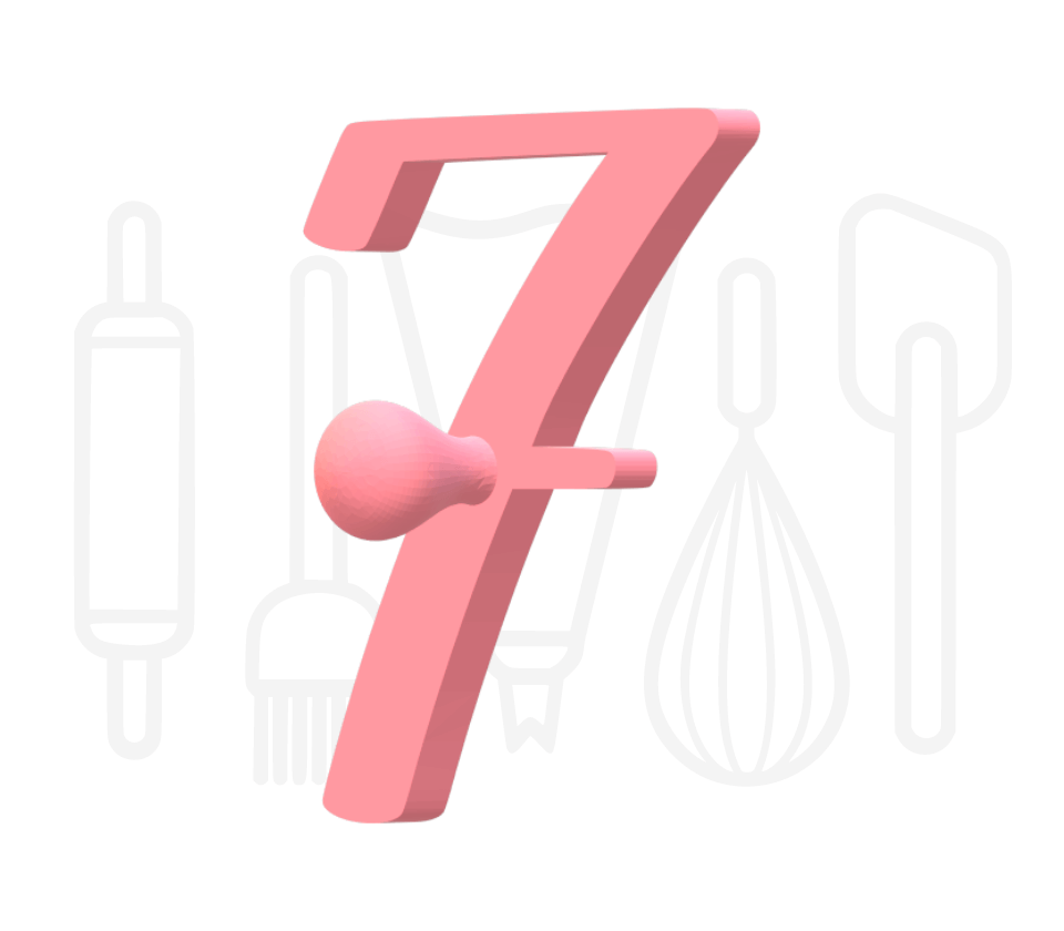 Stempel cijfer 7 - script - 3D geprint