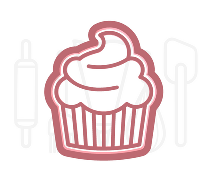 Cupcake uitsteker + stempel - 3D geprint