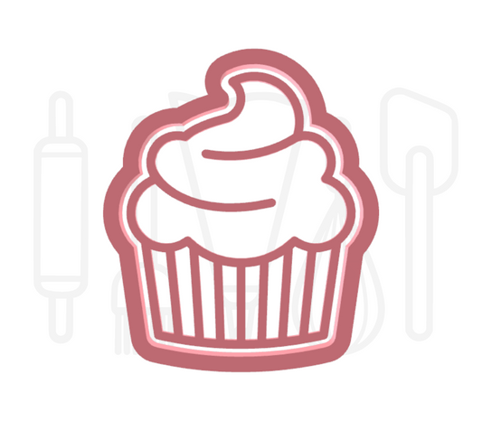 Cupcake uitsteker + stempel - 3D geprint