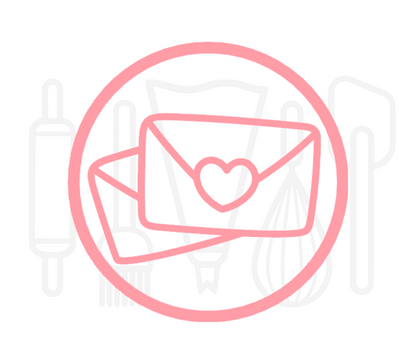 Fondant stempel enveloppen met hart - 3D Geprint
