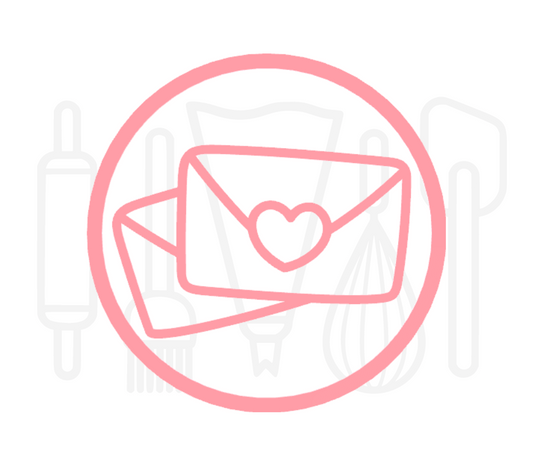 Fondant stempel enveloppen met hart - 3D Geprint