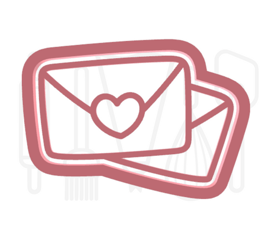 Enveloppen met hart uitsteker + stempel - 3D-geprint