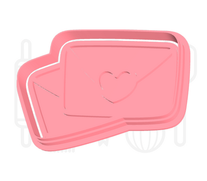 Enveloppen met hart uitsteker + stempel - 3D-geprint