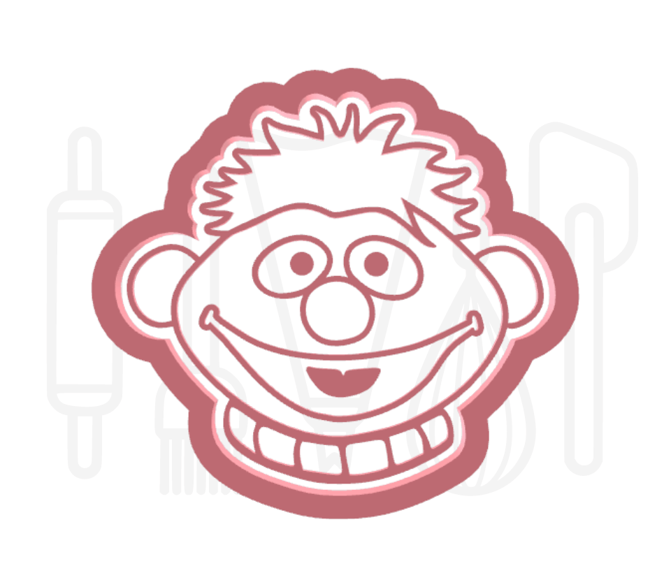 Ernie hoofd uitsteker + stempel - 3D-geprint