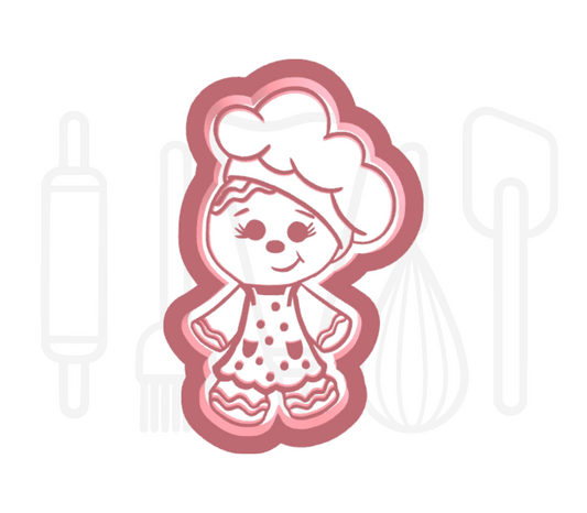 Gingerbread bakkertje uitsteker + stempel - 3D geprint