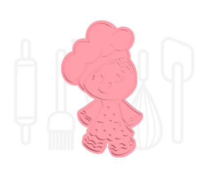 Gingerbread bakkertje uitsteker + stempel - 3D geprint