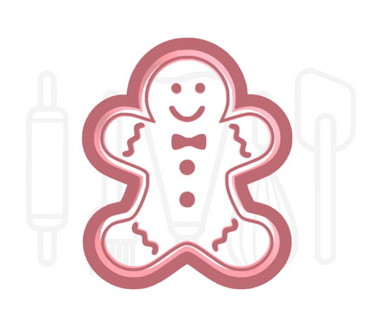 Gingerbread poppetje uitsteker + stempel - 3D geprint