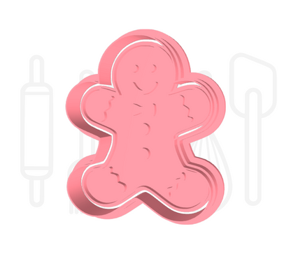 Gingerbread poppetje uitsteker + stempel - 3D geprint