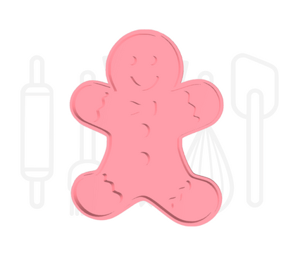 Gingerbread poppetje uitsteker + stempel - 3D geprint
