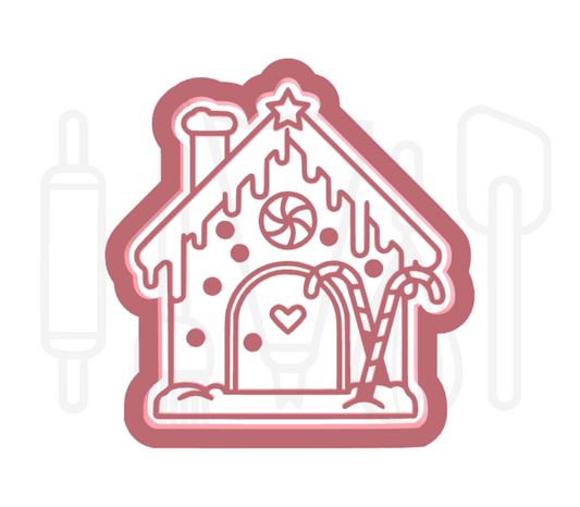 Gingerbread koekhuisje uitsteker + stempel - 3D-geprint