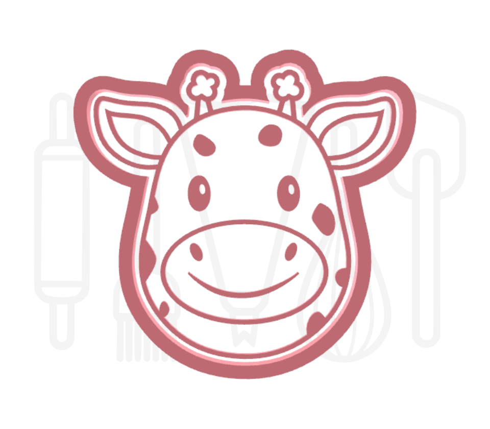Giraffenkop uitsteker + stempel - 3D-geprint