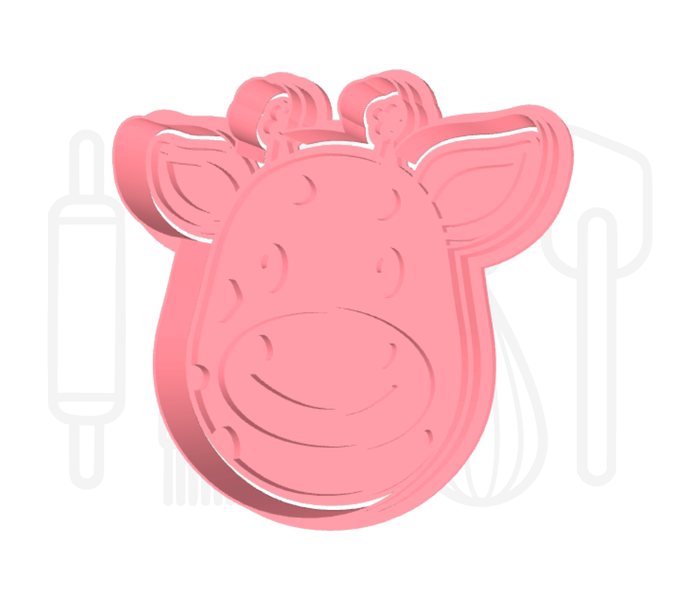 Giraffenkop uitsteker + stempel - 3D-geprint