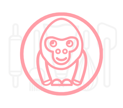 Fondant stempel Gorilla - 3D Geprint