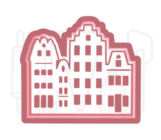 Grachtenpanden uitsteker + stempel - 3D geprint