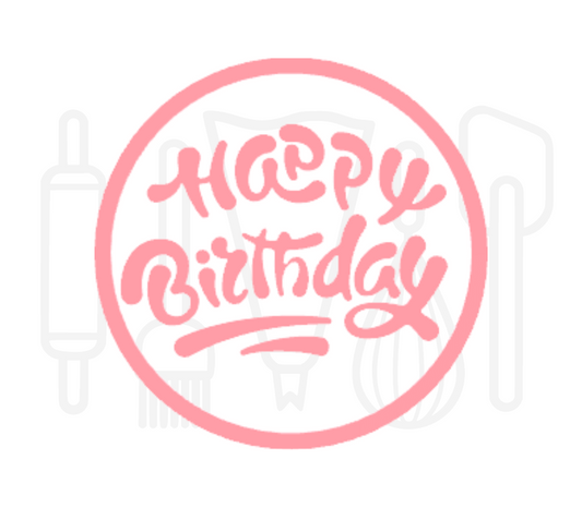 Fondant stempel Happy birthday - 3D Geprint