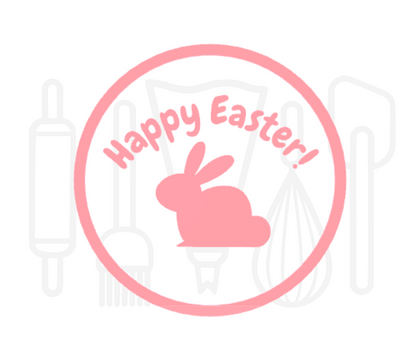 Fondant stempel Happy Easter met konijn - 3D Geprint