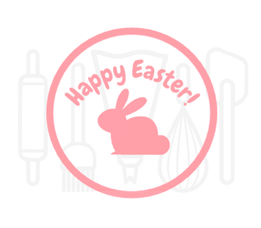 Fondant stempel Happy Easter met konijn - 3D Geprint