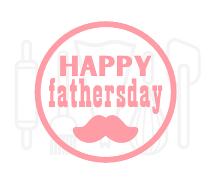 Fondant stempel Happy fathersday met snor - 3D Geprint