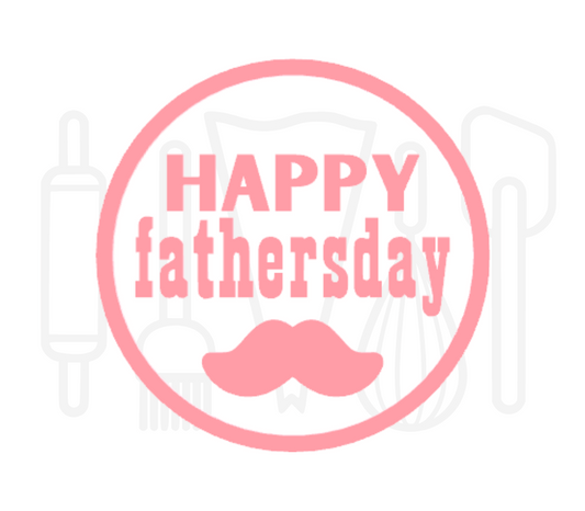 Fondant stempel Happy fathersday met snor - 3D Geprint