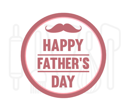 Happy fathersday met snor uitsteker + stempel - 3D geprint