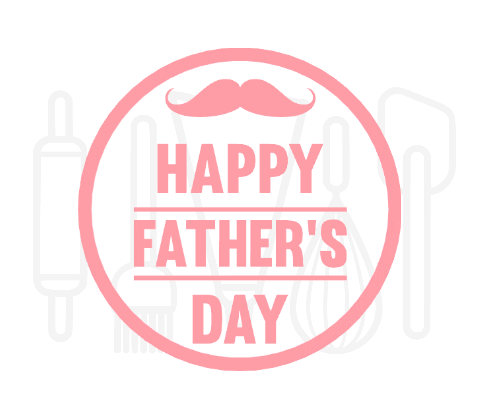 Fondant stempel Happy fathers day met snor 2 - 3D Geprint
