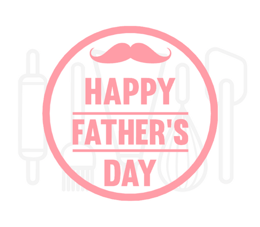 Fondant stempel Happy fathers day met snor 2 - 3D Geprint