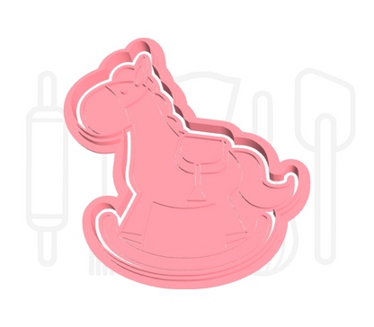 Hobbelpaard uitsteker + stempel - 3D-geprint
