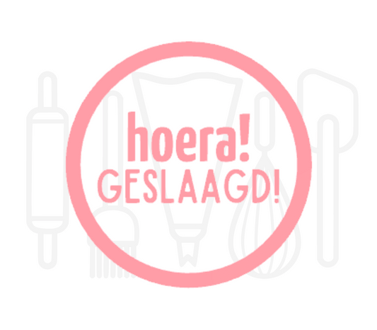 Fondant stempel Hoera geslaagd! - 3D Geprint