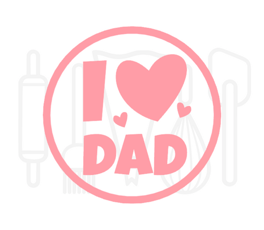 Fondant stempel I love dad - 3D Geprint