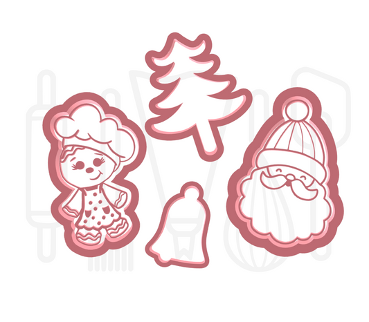Kerst uitstekers set 1 - 3D geprint