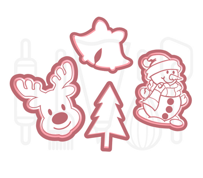 Kerst uitstekers set 2  - 3D geprint