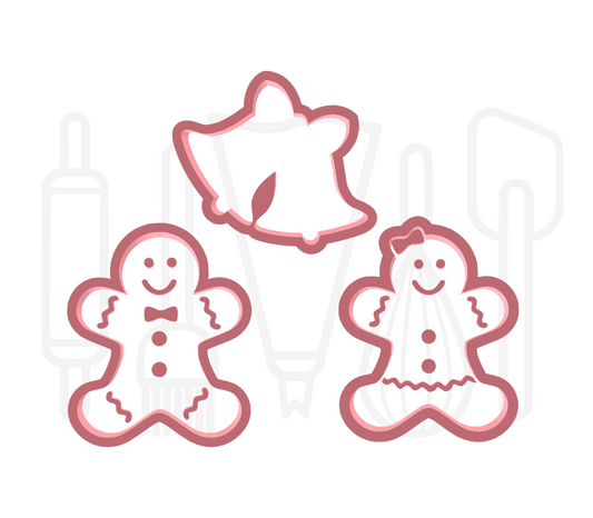 Kerst uitstekers set 5  - 3D geprint
