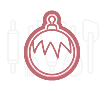 Kerstbal 2 uitsteker + stempel - 3D-geprint