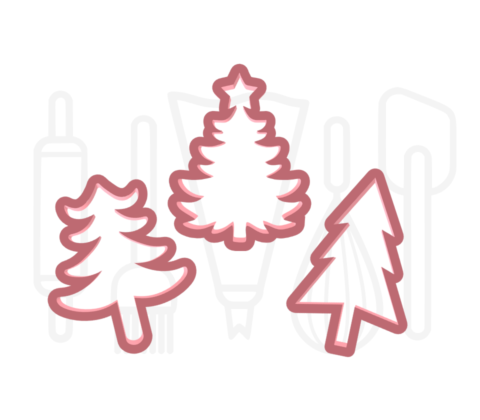 Kerstbomen uitstekers set 3 - 3D geprint