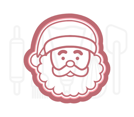 Kerstman hoofd uitsteker + stempel - 3D-geprint