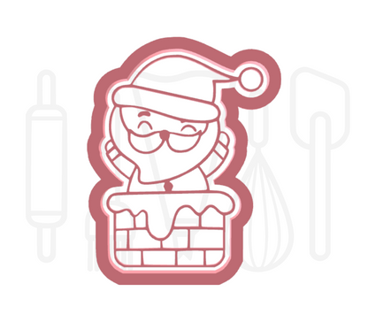 Kerstman in schoorsteen uitsteker + stempel - 3D-geprint