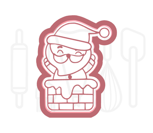 Kerstman in schoorsteen uitsteker + stempel - 3D-geprint
