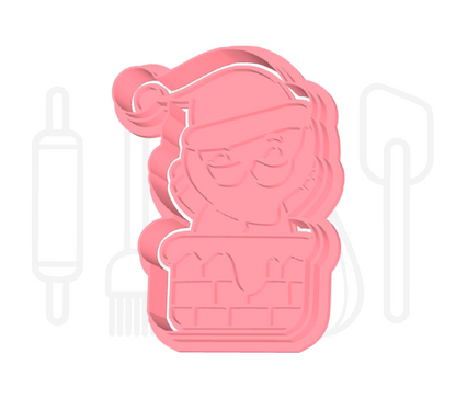 Kerstman in schoorsteen uitsteker + stempel - 3D-geprint