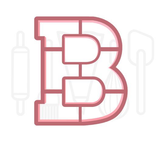 Letter B uitsteker - klassiek - 3D geprint