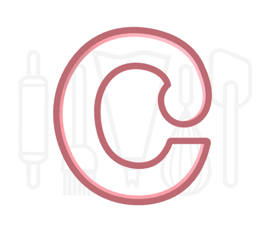 Letter C uitsteker - klassiek - 3D geprint