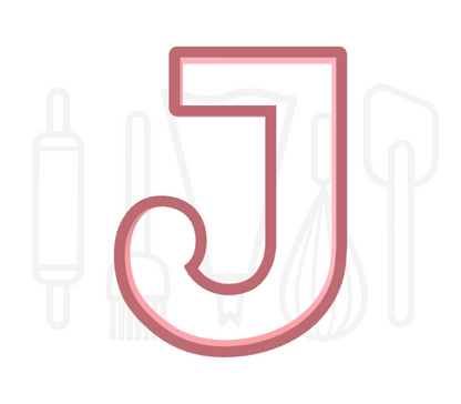 Letter J uitsteker - klassiek - 3D geprint
