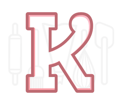 Letter K uitsteker - klassiek - 3D geprint