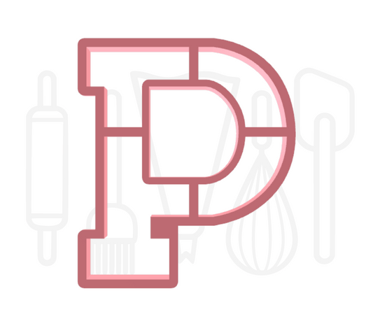 Letter P uitsteker - klassiek - 3D geprint
