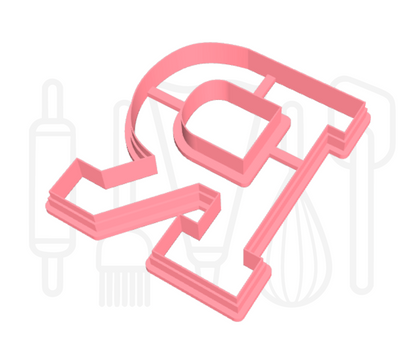 Letter R uitsteker - klassiek - 3D geprint