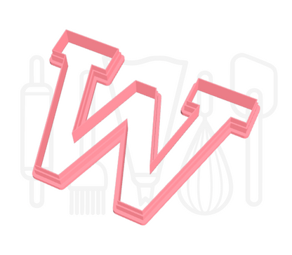 Letter W uitsteker - klassiek - 3D geprint