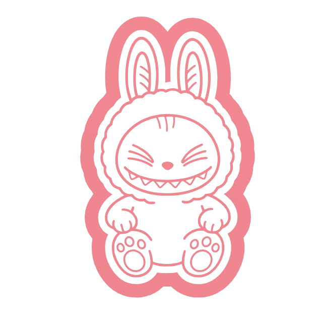 Labubu 2 uitsteker + stempel - 3D-geprint