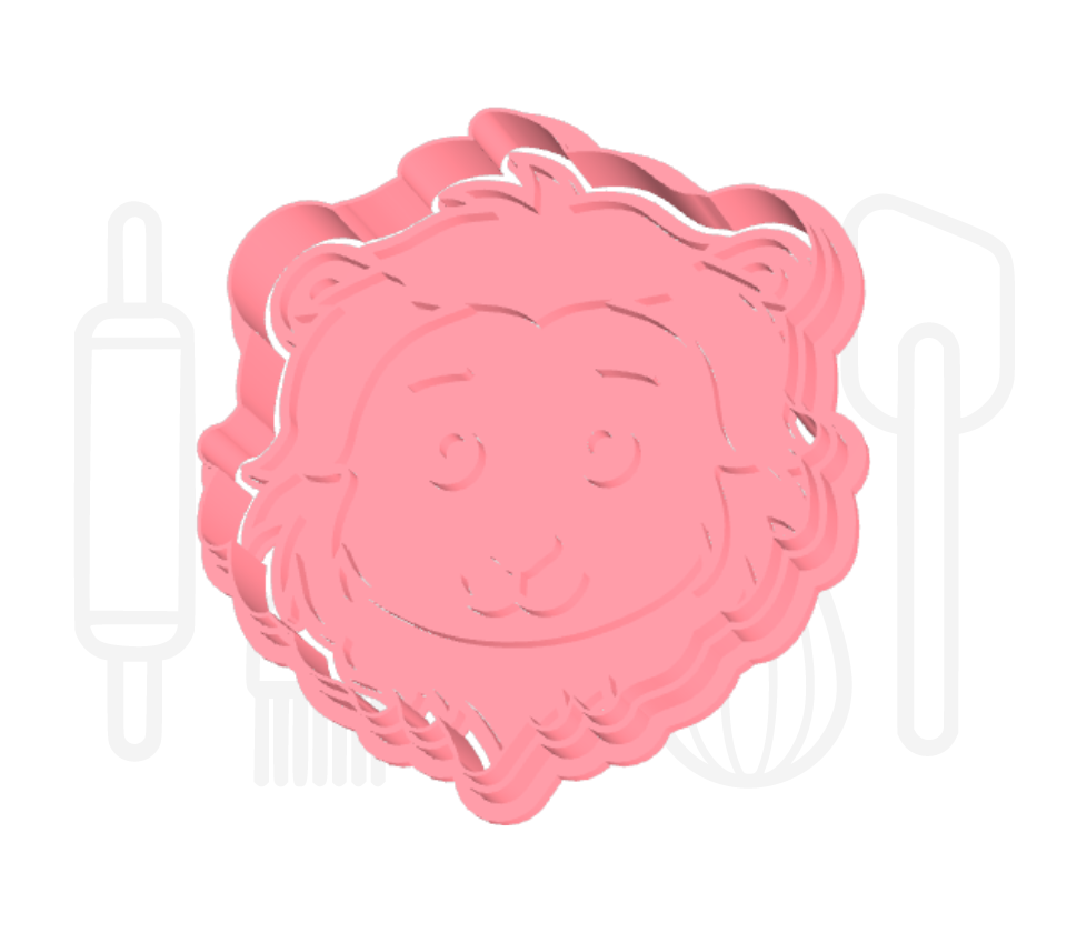 Leeuwenkop uitsteker + stempel - 3D-geprint