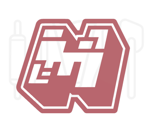 Minecraft logo uitsteker + stempel - 3D-geprint