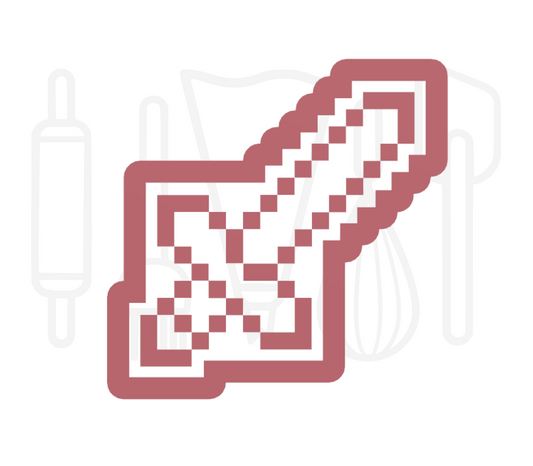 Minecraft zwaard uitsteker + stempel - 3D-geprint